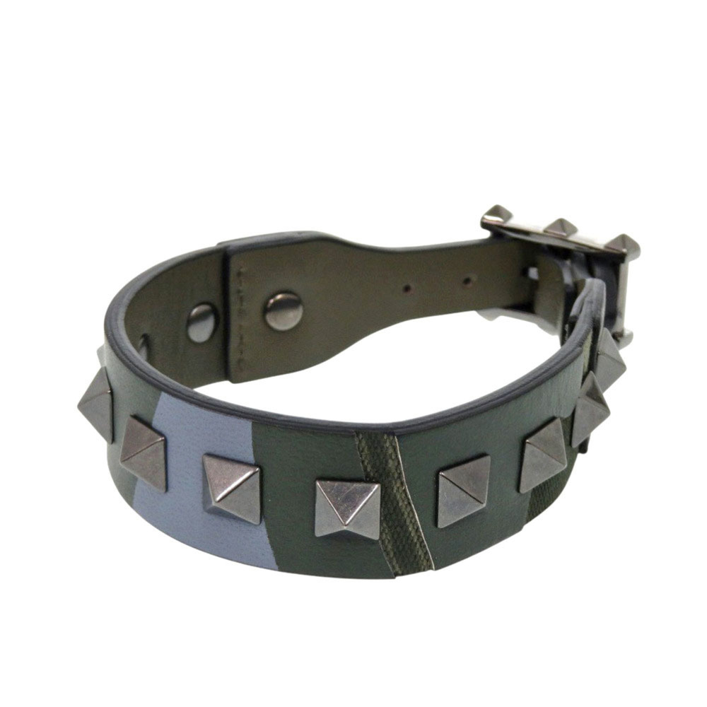 VALENTINO GARAVANI Green Leather Charm Bracelet